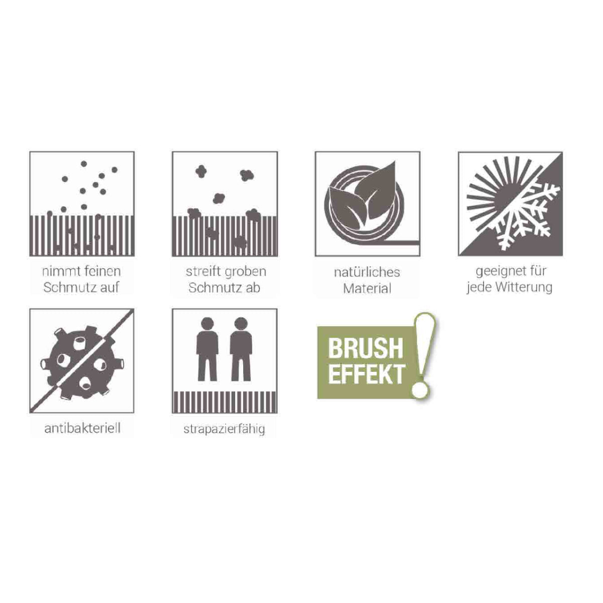 Coco Brush halbrund 40 x 60 cm Kokosmatte Türmatte Fußmatte