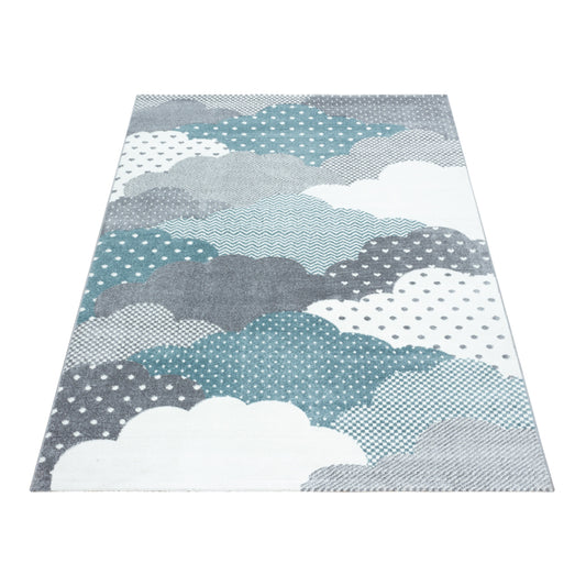 Bambi Kinder Teppich Design 820 – Wolkenmotiv in Blau oder Pink