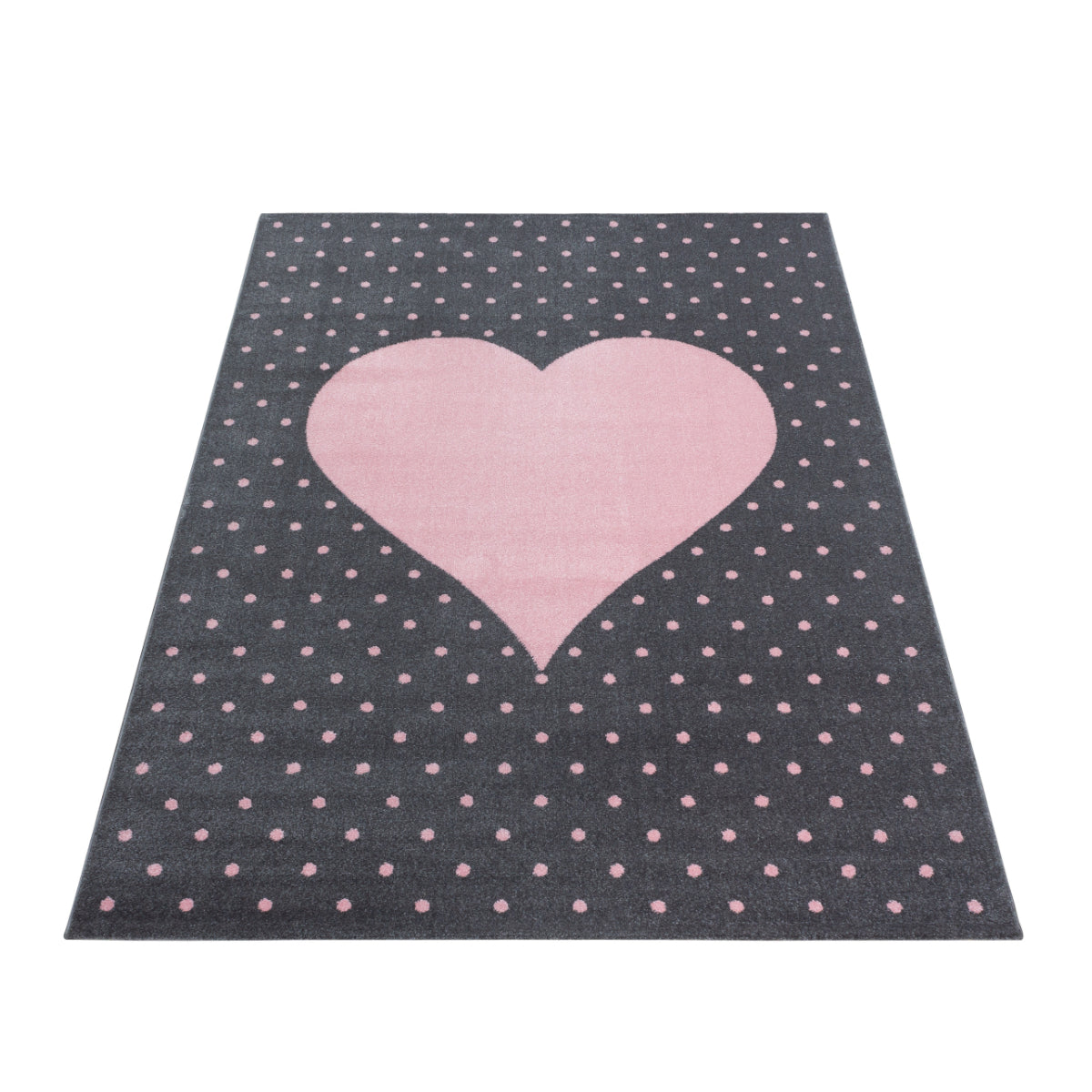 Bambi Kinder Teppich Design 830 – Herzmotiv in Pink 4 Größen