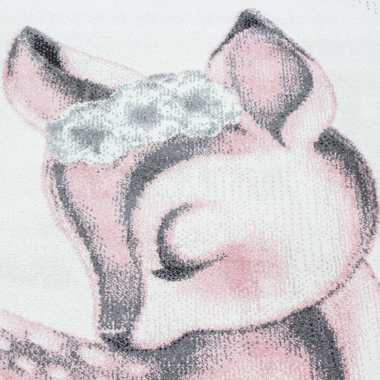 Bambi Kinder Teppich Rund Designe 850 Reh in 2 Größen