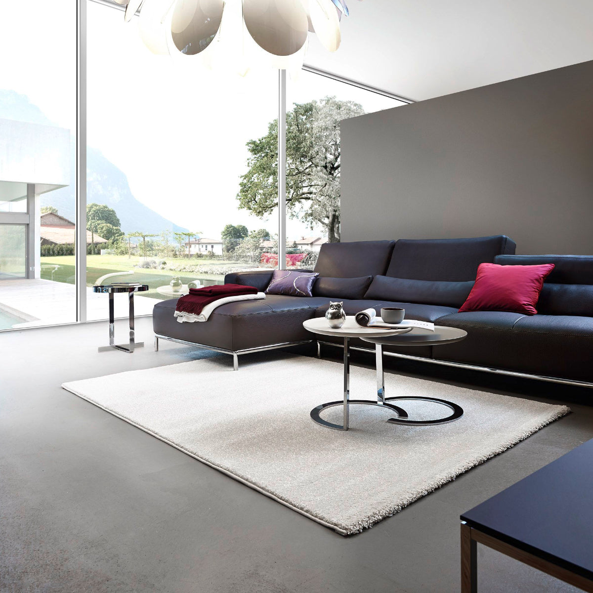 Samoa creme – C.000 WM Web-Teppich - Hochflor Uni - nach Maß, gekettelt