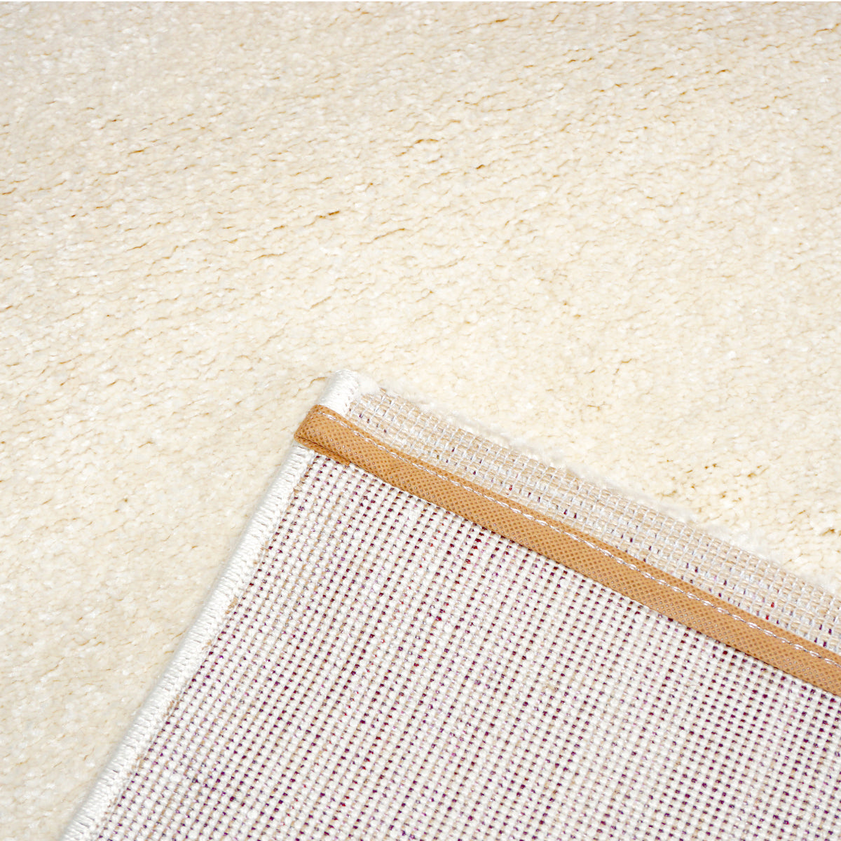 Samoa creme – C.000 WM Web-Teppich - Hochflor Uni - nach Maß, gekettelt