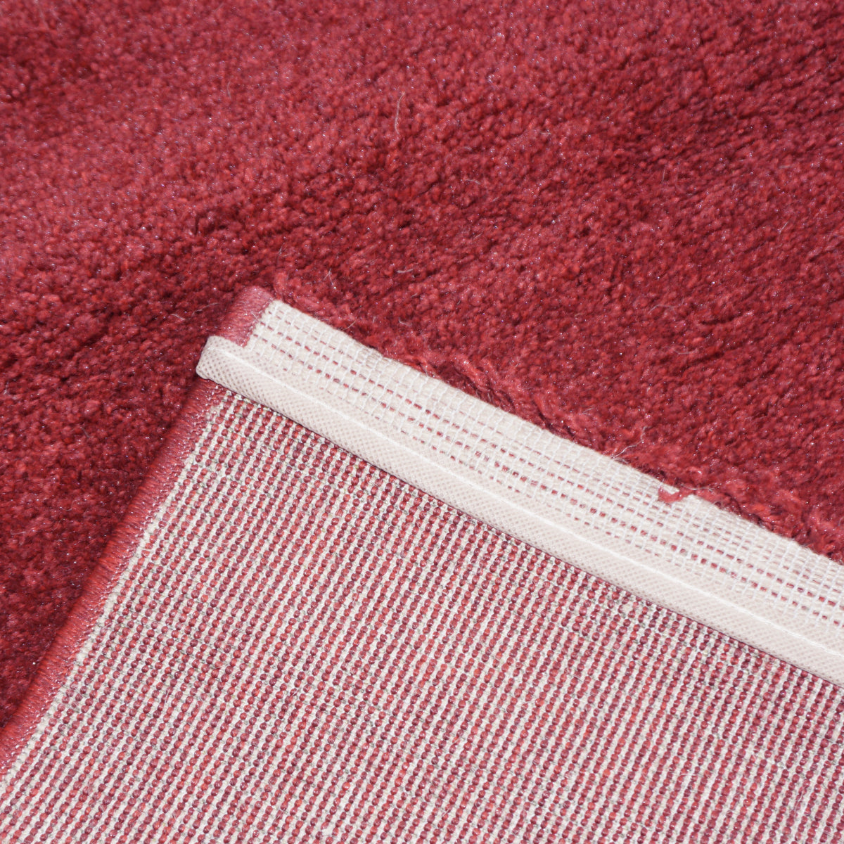 Samoa rot – C.010 WM Web-Teppich - Hochflor Uni - nach Maß, gekettelt