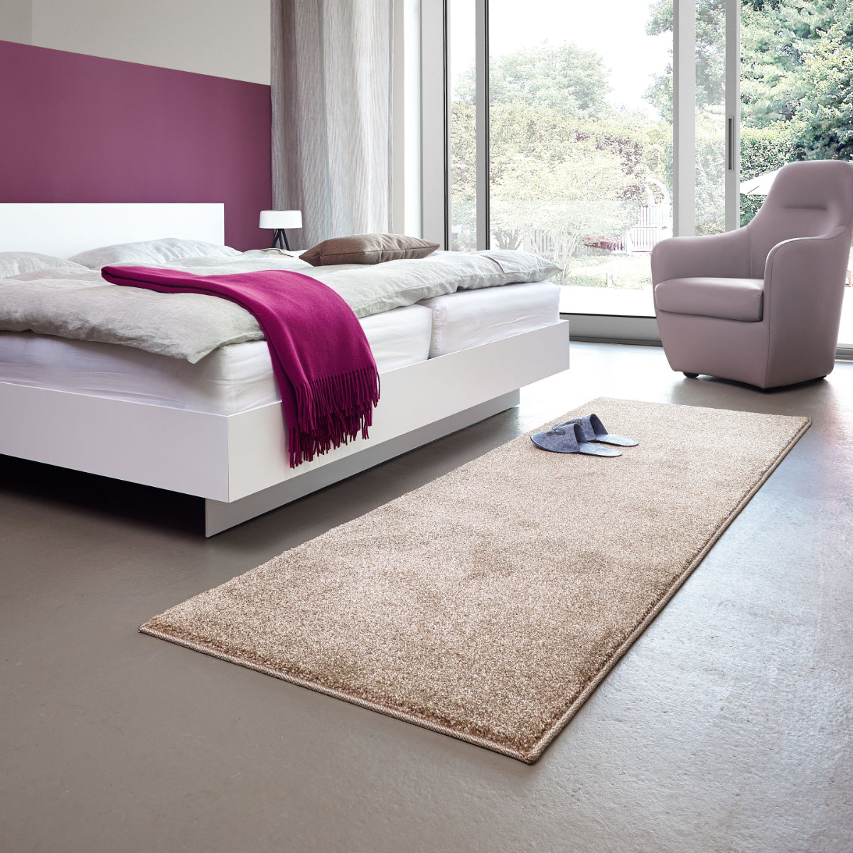 Samoa haselnuss – C.062 WM Web-Teppich - Hochflor Uni - nach Maß, gekettelt