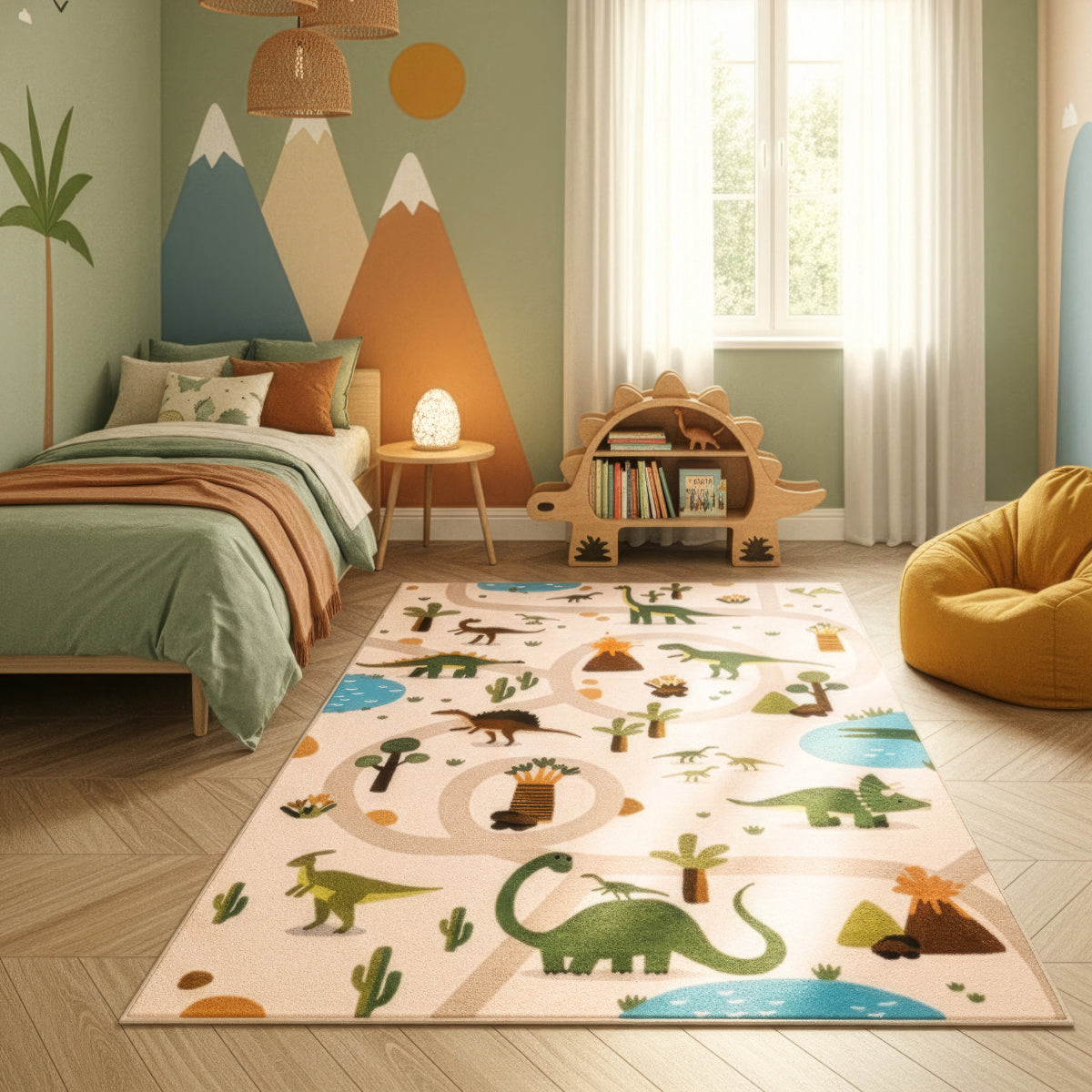 Kinderteppich Coco 1131 Dinos Beige in 4 Größen