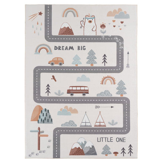 Kinderteppich Coco 1134 Straße Creme in 4 Größen