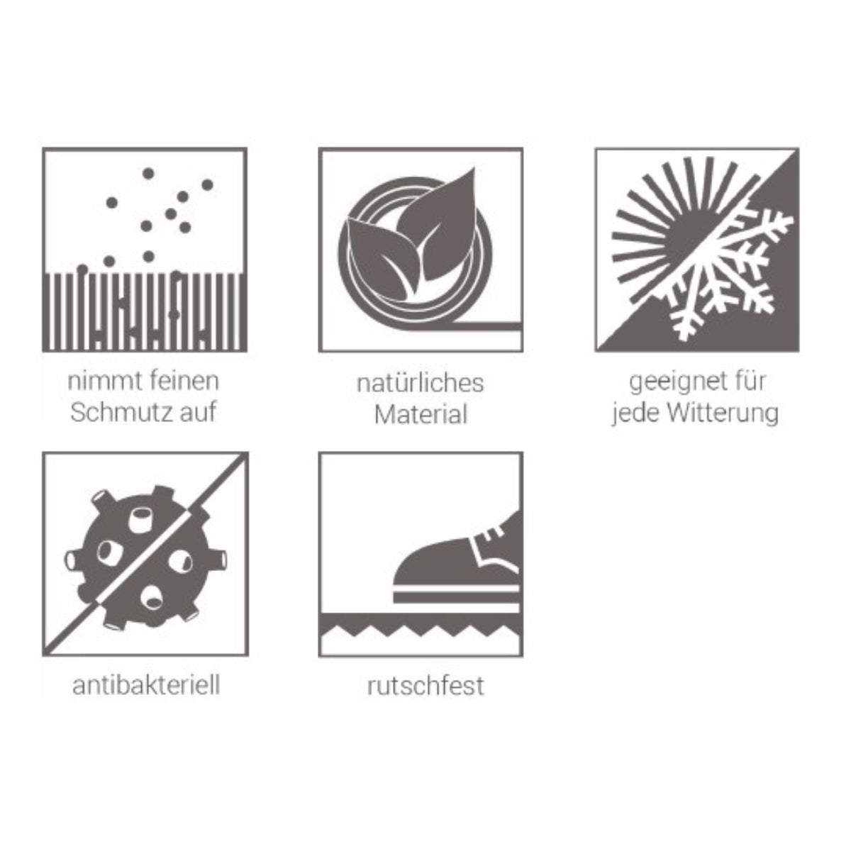 Kokosmatte Coco Deluxe Light D.04 Sonne halbrund 45 x 75 cm