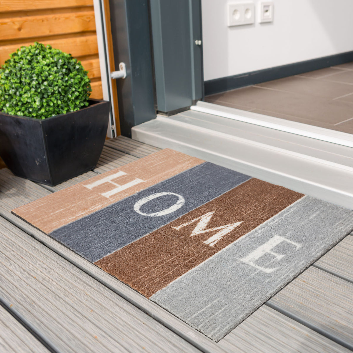Miabella Schmutzfangmatte D 014 C 099 Holzbalken Home, 50 x 70 cm