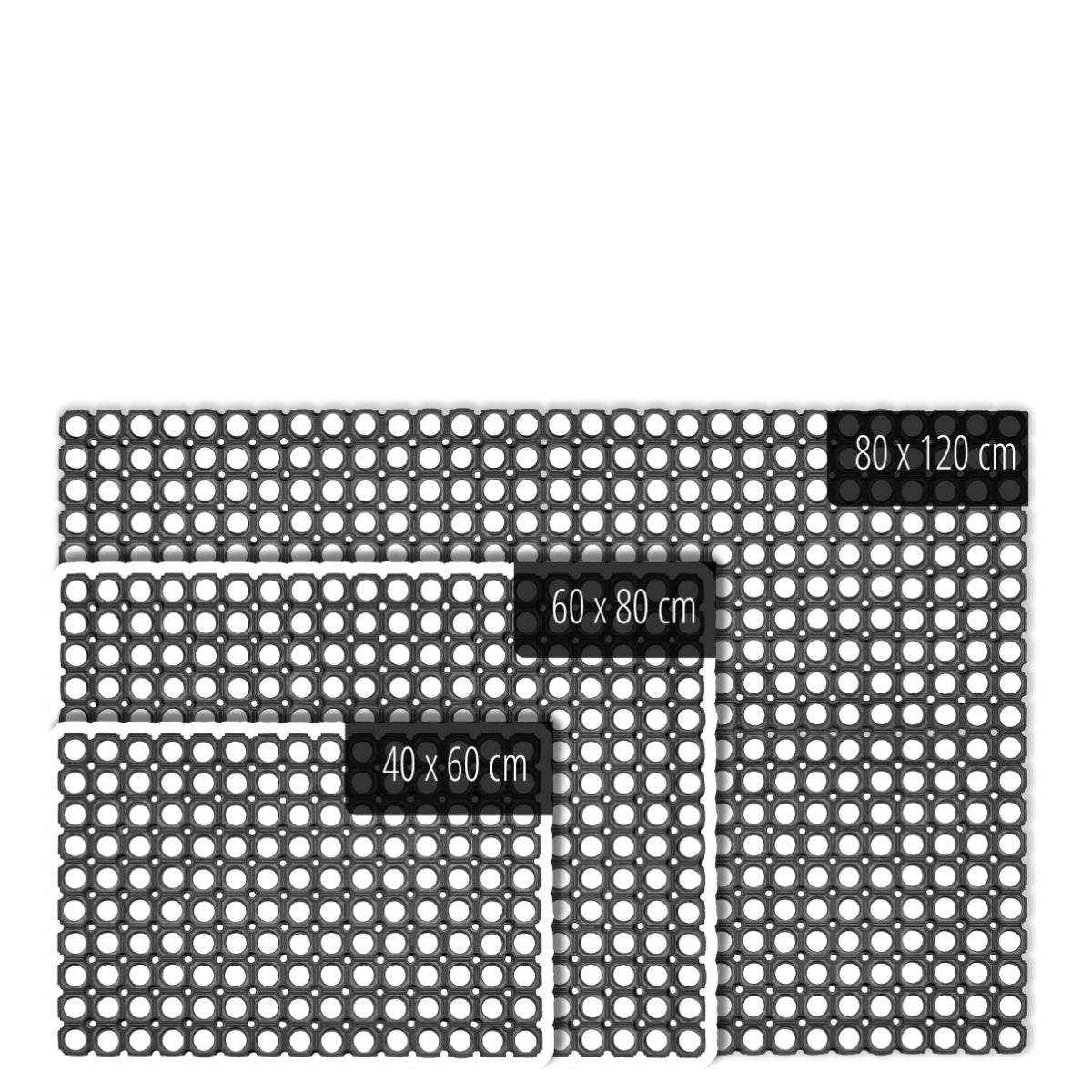 Gummimatte Quadro schwarz in 3 Größen