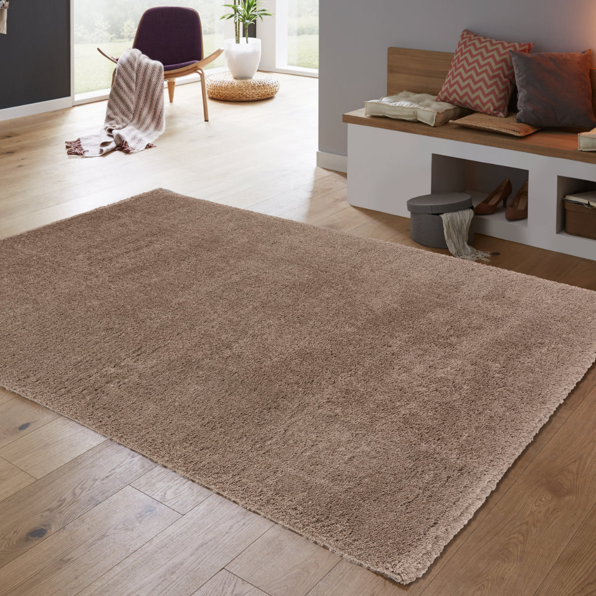 Salerno – D 200 C 060 – braun – moderner Teppich mit flauschiger Haptik – 5 Größen