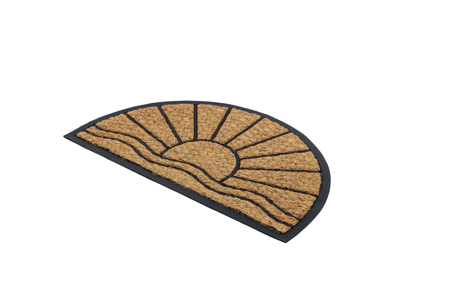 Kokosmatte Coco Deluxe Light D.04 Sonne halbrund 45 x 75 cm