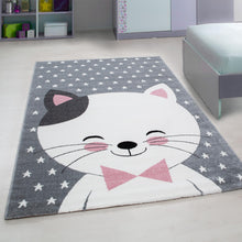 Laden Sie das Bild in den Galerie-Viewer, Kids Katze Kinderteppich Teppich 0550 2pink in 5 Größen