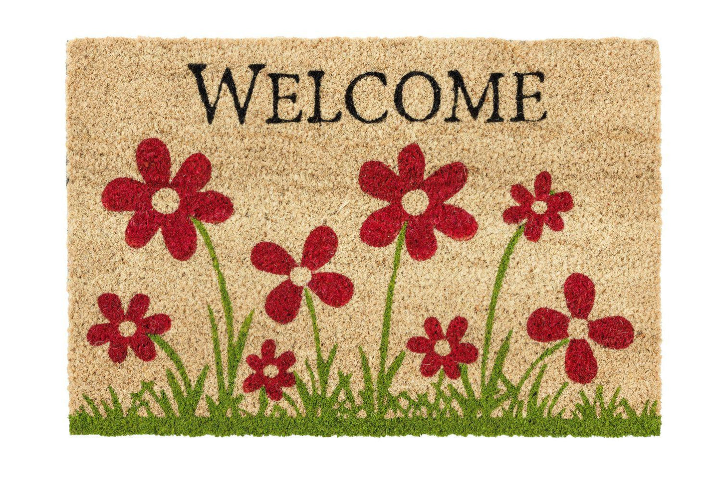 Coco Style Kokosmatte Türmatte Fußmatte 9126 14 Welcome Blumenwiese 40 x 60 cm