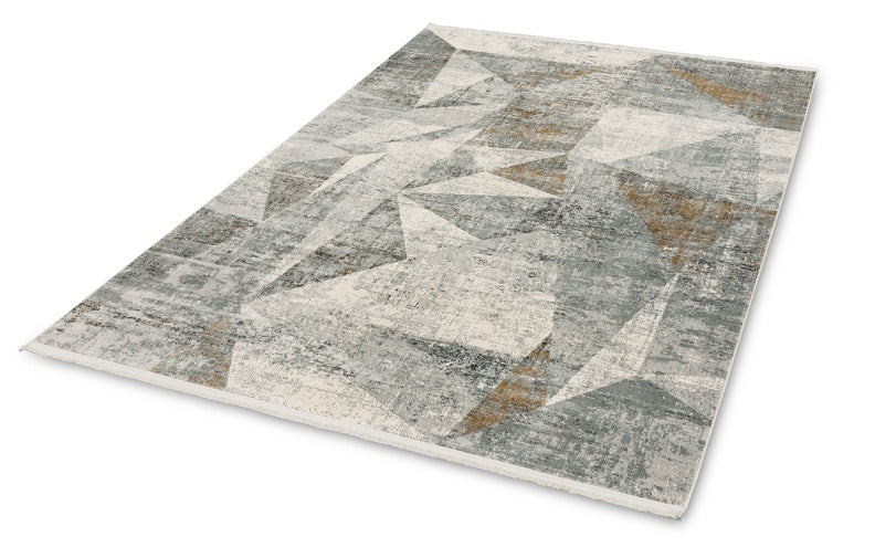 Positano - 204 004 - Design creme/anthrazit - schick gemusterter Kurzflor-Teppich, 4 Designs, 4 Größen