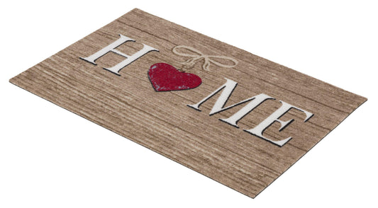 Homelike Türmatte Fußmatte 11676 58 Holz Herz Home beige 40 x 60 cm