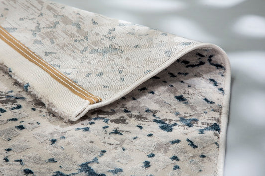 Antea - 6626 202 020 WM – blau/creme- schick gemusterter Kurzflor-Teppich nach Maß