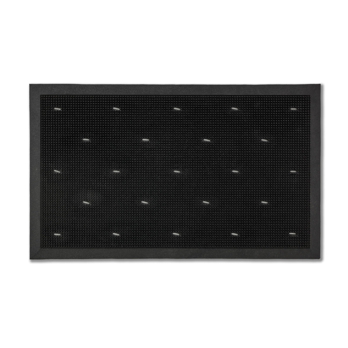 Border Pin Gummi Fußmatte schwarz 45 x 75 cm eckig