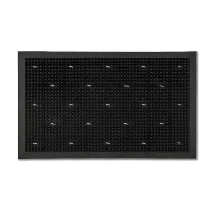 Border Pin Gummi Fußmatte schwarz 45 x 75 cm eckig