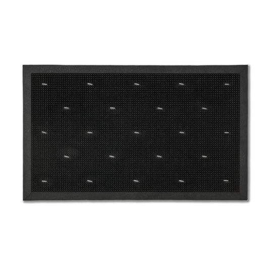 Border Pin Gummi Fußmatte schwarz 45 x 75 cm eckig