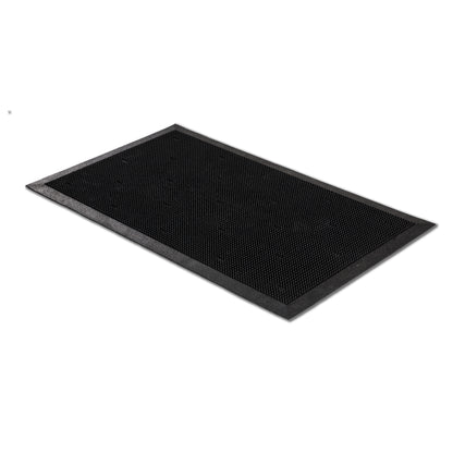 Border Pin Gummi Fußmatte schwarz 45 x 75 cm eckig