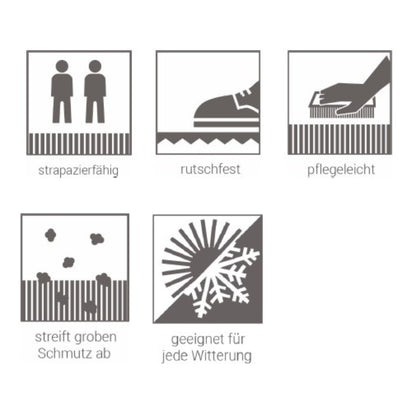 Border Pin Gummi Fußmatte schwarz 45 x 75 cm halbrund