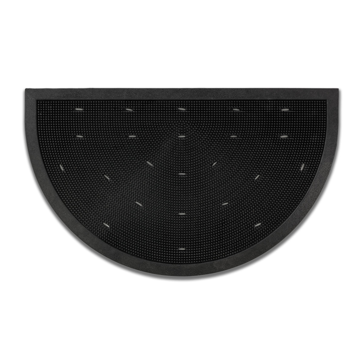 Border Pin Gummi Fußmatte schwarz 45 x 75 cm halbrund