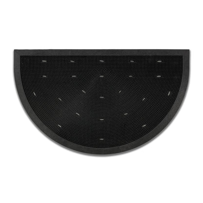 Border Pin Gummi Fußmatte schwarz 45 x 75 cm halbrund