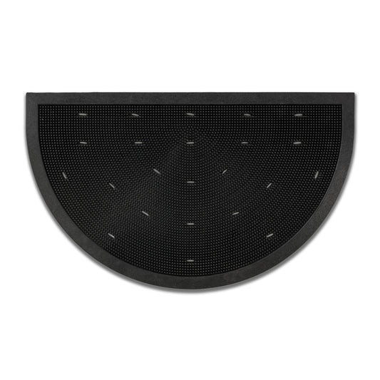 Border Pin Gummi Fußmatte schwarz 45 x 75 cm halbrund