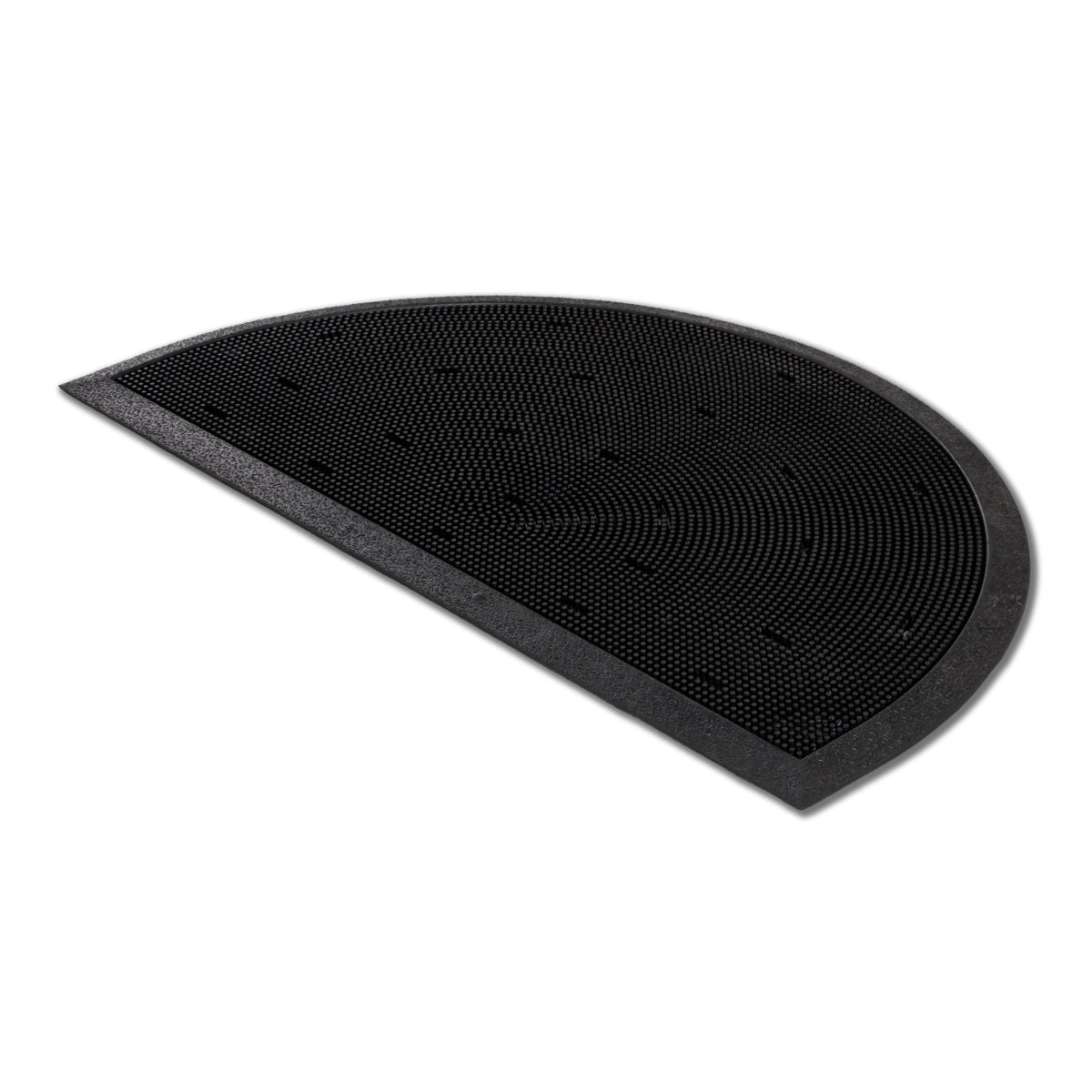 Border Pin Gummi Fußmatte schwarz 45 x 75 cm halbrund
