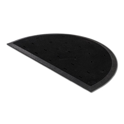 Border Pin Gummi Fußmatte schwarz 45 x 75 cm halbrund