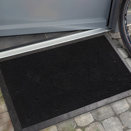 Border Pin Gummi Fußmatte schwarz 45 x 75 cm eckig