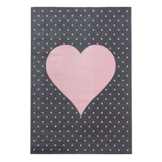 Bambi Kinder Teppich Design 830 – Herzmotiv in Pink 4 Größen