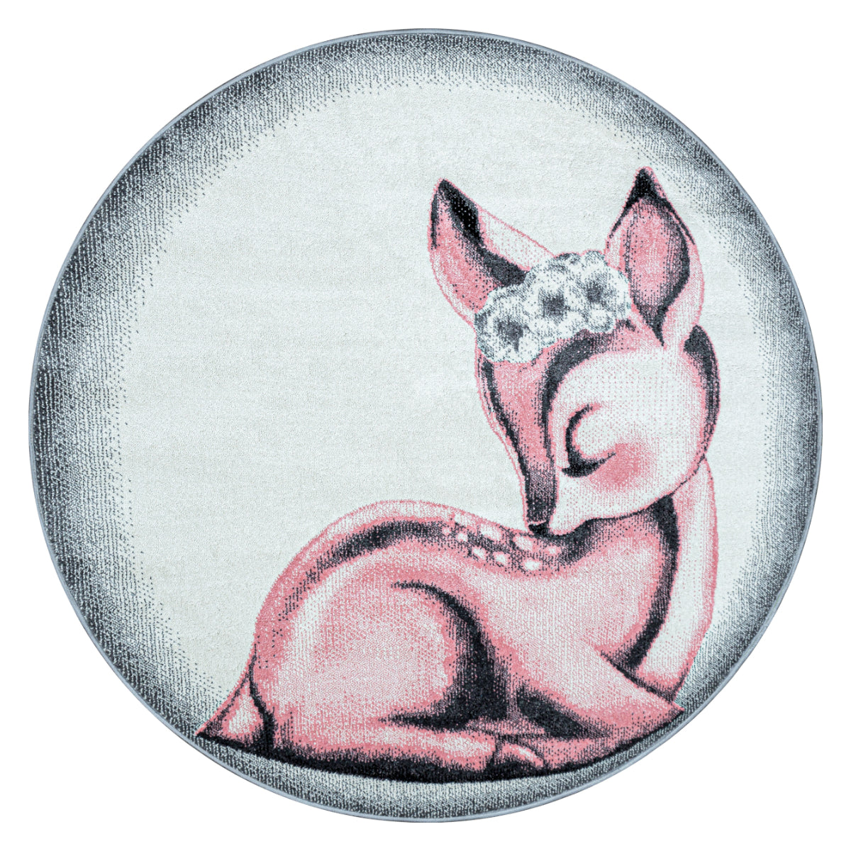 Bambi Kinder Teppich Rund Designe 850 Reh in 2 Größen