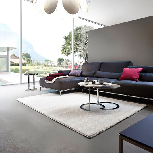 Samoa – C.000 – creme uni – Web-Teppich von ASTRA – Hochflor – 5 Größen