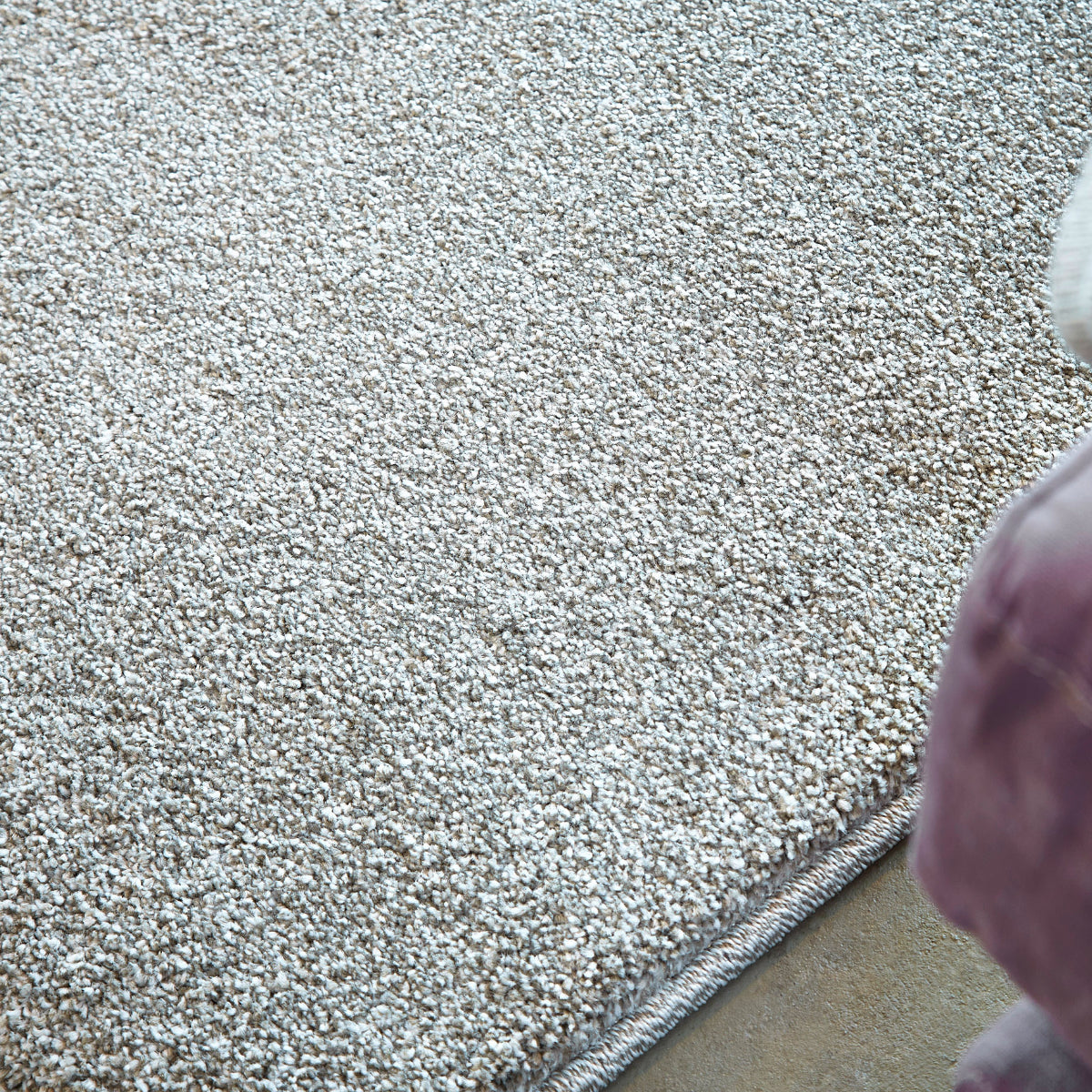 Samoa silber – C.004 WM Web-Teppich  - Hochflor Uni - nach Maß, gekettelt