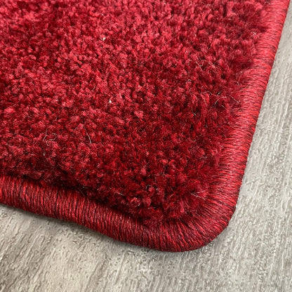 Samoa rot – C.010 WM Web-Teppich  - Hochflor Uni - nach Maß, gekettelt