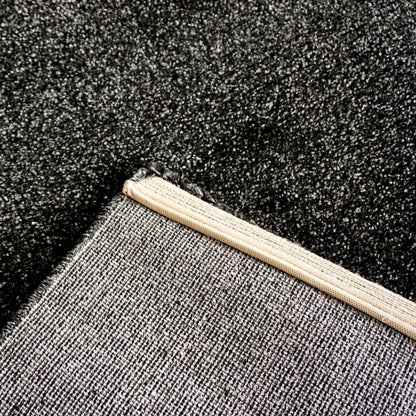Samoa anthrazit – C.040 WM Web-Teppich  - Hochflor Uni - nach Maß, gekettelt