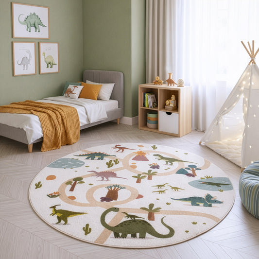 Kinderteppich Coco 1131 Dions Creme Rund in 3 Größen