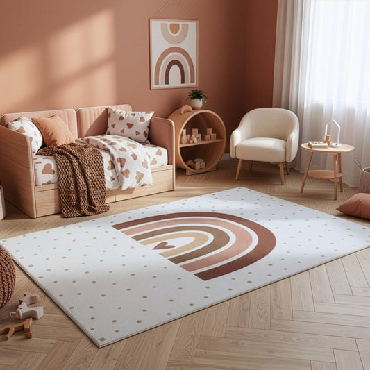 Kinderteppich Coco 1132 Regenbogen Creme in 4 Größen