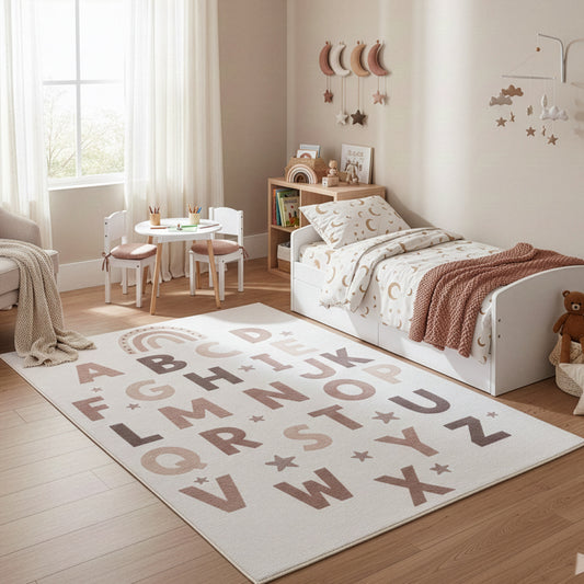 Kinderteppich Coco 1133 Alphabet Creme in 4 Größen