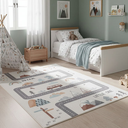 Kinderteppich Coco 1134 Straße Creme in 4 Größen