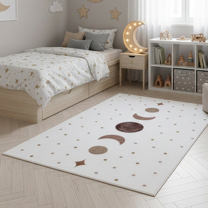 Kinderteppich Coco 1136 Sonne-Mond-Sterne Creme in 4 Größen