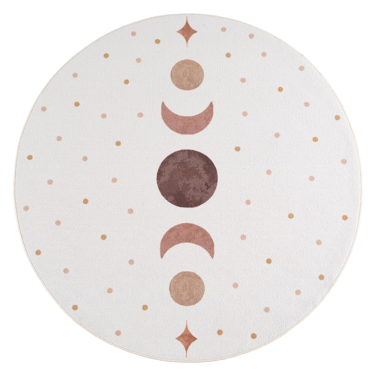 Kinderteppich Coco 1136 Sonne-Mond-Sterne Creme Rund in 3 Größen