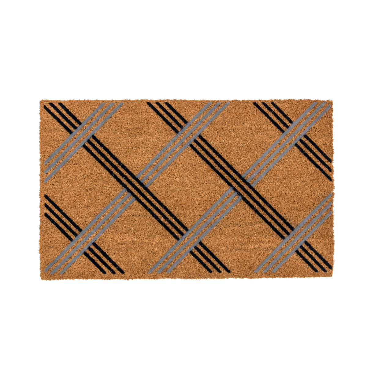 Coco Design Kokosmatte Türmatte Fußmatte 05 Karo  45 x 75 cm