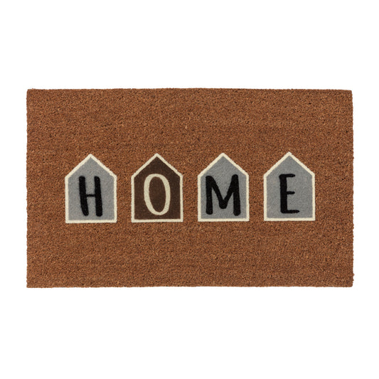 Coco Design Kokosmatte Türmatte Fußmatte 06 Home Häuser  45 x 75 cm