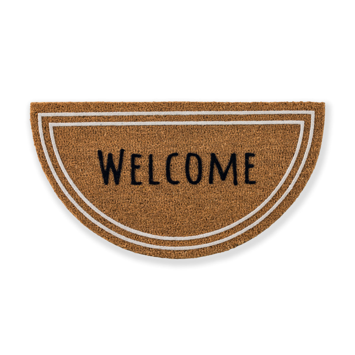 Coco Design Kokosmatte Türmatte Fußmatte 040 Welcome 40 x 75 cm halbrund
