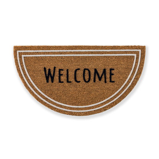 Coco Design Kokosmatte Türmatte Fußmatte 040 Welcome 40 x 75 cm halbrund