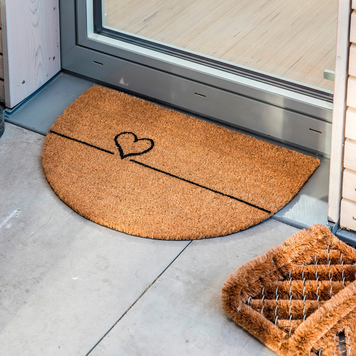 Coco Smart Fußmatte Kokos Herz 001 halbrund 40 x 60 cm