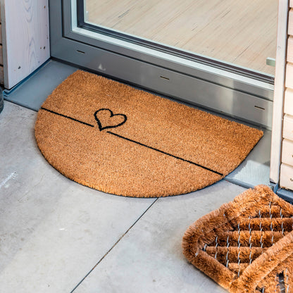 Coco Smart Fußmatte Kokos Herz 001 halbrund 40 x 60 cm