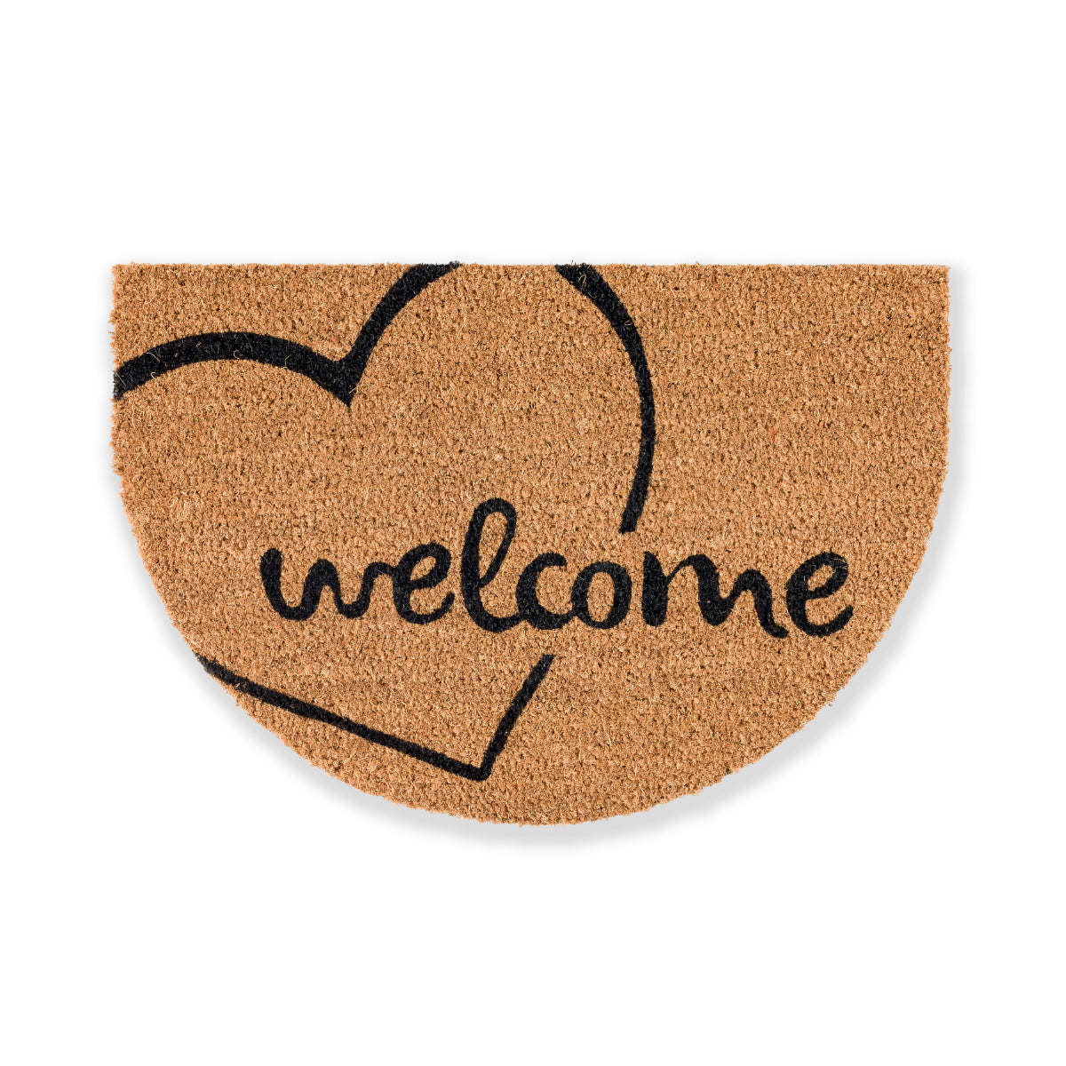 Coco Smart Kokos Vorleger  Welcome Herz 002 halbrund  40 x 60 cm